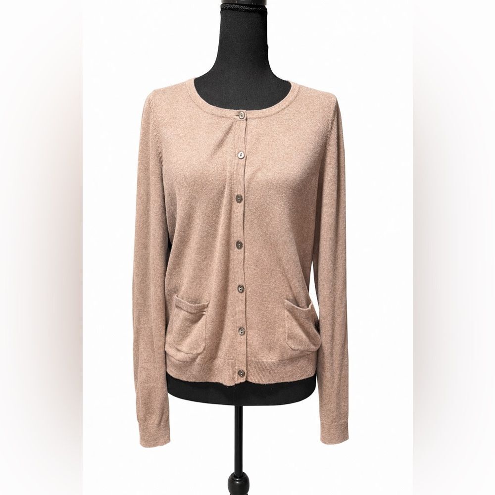 H&M Basic Taupe Button Front Cardigan Women’s Medium Soft Knit